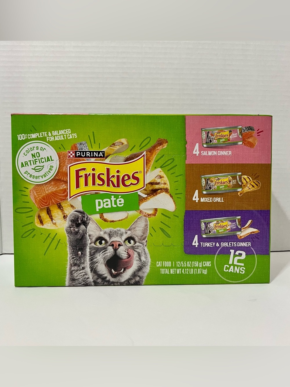 Purina Friskies Wet Cat Food Pate Variety Pack Salmon Dinner, Turkey,Mixed Grill